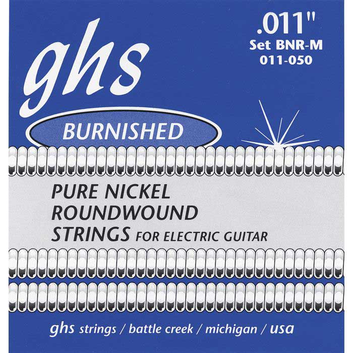 GHS BNR-M Medium Burnished Nickel Electric Guitar Strings for sale