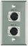 Pro Co WPE107 Plateworks Single-Gang Stainless Steel Engraved Wall Plate With 2x Latching XLR-Fs: "Mic 13" & "Mic 14" Image 1
