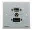 Kramer WXA-H/US(B) Passive Wall Plate, 15-pin HD (F/F), 3.5mm And HDMI Image 1