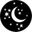 Rosco 78121 Steel Gobo, Moon And Stars Image 1