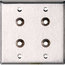 TecNec WPL-2104 2-Gang Wall Plate With (4) 1/4" Stereo Jacks Image 1