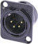 Neutrik NC4MD-L-B-1 4-pin XLRM Panel Mount Connector With Solder Cups, Black Image 1