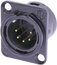 Neutrik NC5MD-L-B-1 5-pin XLRM Panel Connector, Black With Gold Contacts Image 1