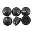 Quam KIT#98 Kit #98 6x Black Skirted Knobs For 1/4" D-Shaft With White Indicator Mark Image 1