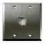 Whirlwind WP2/1ND Dual Gang Wallplate With 1 D Series XLR Punch, Silver Image 1