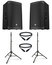 Electro-Voice Dual EKX-12P Bundle 2 Kit With 2 EKX-12P 12" Speakers, 2 Speaker Stands And 2 Mic Cables Image 1