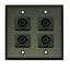 Whirlwind WP2B/4NL4 Dual Gang Wallplate With 4 NL4 Speakon Connectors, Black Image 1