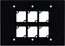 Ace Backstage WP-306 Aluminum Wall Panel With 6 Connectrix Mounts, 3 Gang, Black Image 1