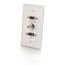 Cables To Go 41034 Single-Gang HDMI, HD15 VGA, 3.5mm Brushed Aluminum Wall Plate Image 1