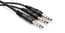 Hosa CYS-103 3' 1/4" TRS To Dual 1/4" TRS Audio Y-Cable Image 1