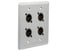 SoundTools WallCAT Male XLR Silver Two Gang Wall Panel With 4 Male XLR To RJ45 Image 1