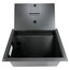 FSR FL-1500-BLK Floor Box With Hinged Door, Black Image 1