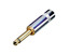 REAN NYS224G-U 2 Pole 1/4" Mono Long Handle Plug, Nickel / Gold, Bulk Image 1