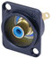 Neutrik NF2D-BLUE D Series RCA Jack With Blue Isolation Washer, Black Housing Image 1