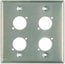 Pro Co WPU2011 Dual Gang Wallplate With 4 D-Series Punches, Steel Image 1