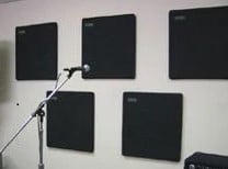 Acoustic panel absorbers wall array